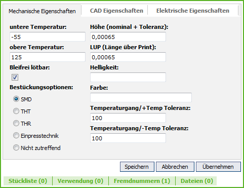 Formular für die Bearbeitung eines Artikels